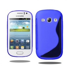 S Line Wave Gel Case Cover For Samsung Galaxy Fame S6810/S6812-Blue