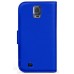 Book Flip Leather Wallet Case Cover For Samsung Galaxy S5 Mini in Blue