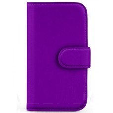 Book Flip Leather Wallet Case Cover For Samsung Galaxy S5 Mini Purple