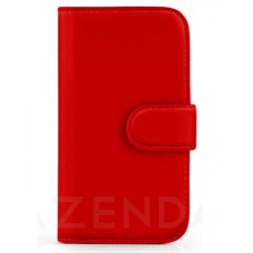 Book Flip Leather Wallet Case Cover For Samsung Galaxy S5 Mini Red