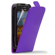 Leather feel Flip Pouch Compatible For Samsung Galaxy Ace 2 - purple