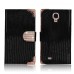 Diamond Luxury Book Shape Fancy Wallet Back Case for Samsung GALAXY S4 i9505 in Black