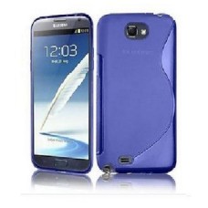 S Line Wave Silicone Gel Case Phone Cover For SAMSUNG GALAXY Note 2 N7100 - Blue