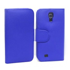 Leather Feel Flip Book Shape Back Case Samsung Galaxy S4 i9505 - Blue