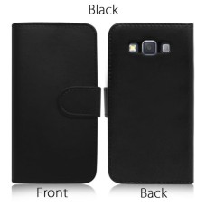 Book Shape Leather Back Case Cover for Samsung Galaxy A3 in Black