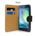 Book Shape Leather Back Case Cover for Samsung Galaxy A3 in Black