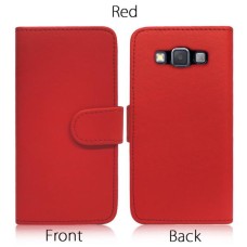 Book Shape Leather Back Case Cover for Samsung Galaxy A3 in Red