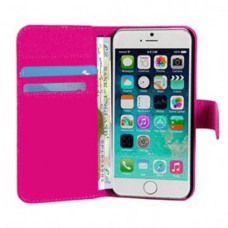 Luxury Magnetic Flip Stand Book Wallet PU Leather Case Cover For Apple iPhone 6/6S in Hot Pink