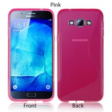 S-Line Soft Silicon Gel Case For Samsung Galaxy A8 in Hot Pink