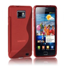 GRIP S-LINE SILICONE GEL CASE FITS SAMSUNG GALAXY S2 i9100 - RED