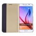 Smart Health Protective Case Verge Window View Flip Leather Case for Samsung Galaxy S6/S6 Edge-Golden