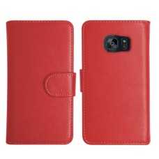 Book Shape Back Leather Case Cover for Samsung Galaxy S7 Edge in Red