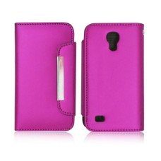 Smart Wallet Soft Leather Touch compatible for Samsung S4 Mini in Hot Pink