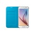 Flip Wallet Cover Back Case Compatible for Samsung Galaxy S6/S6 Edge - Light Blue in Retail Pack