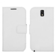 Leather Feel Flip Book Shape Back Case for Samsung Galaxy Note 3 - White